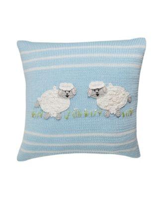 Knit Cotton 10" Lamb Pillow by MELANGE COLLECTION