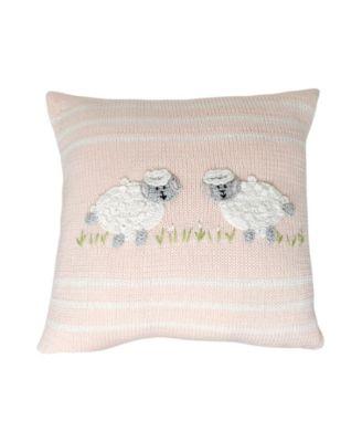Knit Cotton 10" Lamb Pillow by MELANGE COLLECTION