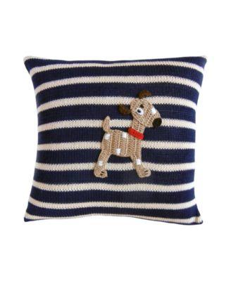 Knit Cotton 10" Spotted Dog Pillow by MELANGE COLLECTION
