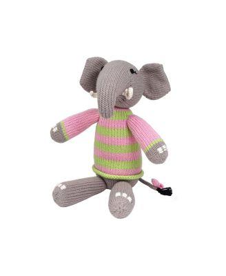 Knit Cotton Elephant in Pink Sweater - Ages 0+ by MELANGE COLLECTION