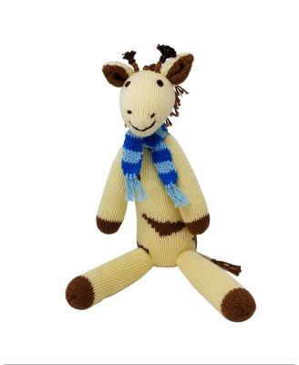 Knit Cotton Giraffe with Scarf - Ages 0+ by MELANGE COLLECTION