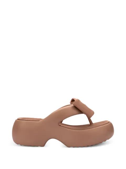Free Fuzzy platform bow flip-flops by MELISSA