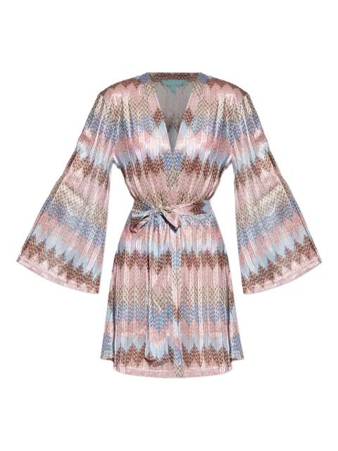 Anna zigzag stripe belted dress by MELISSA ODABASH