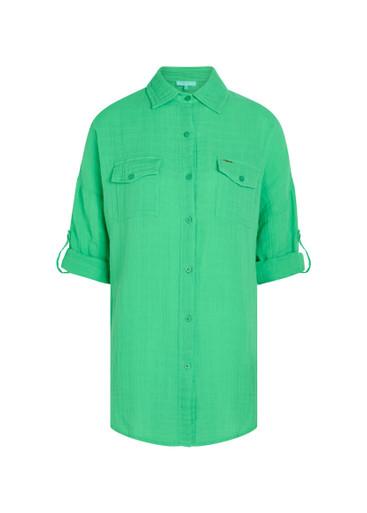 Elena cotton gauze cover-up shirt by MELISSA ODABASH