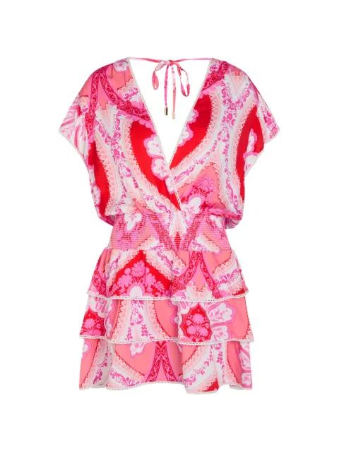 Jess paisley-print ruffled mini dress by MELISSA ODABASH