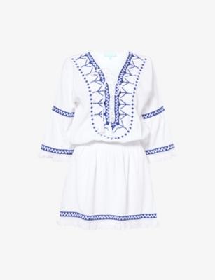 Martina Cotton-Linen Mini Beach Dress by MELISSA ODABASH