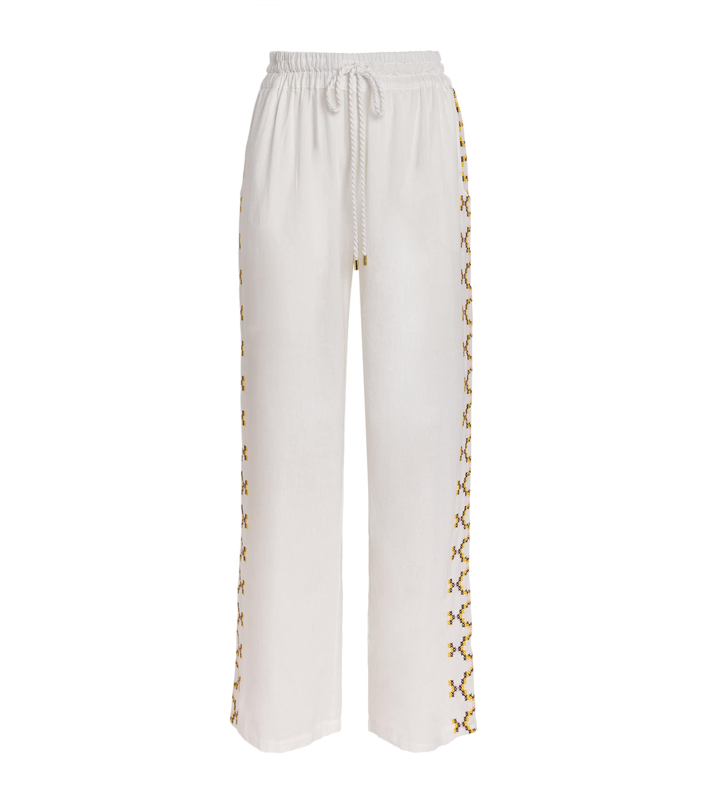 Melissa Odabash Cotton-Linen Elvie Drawstring Trousers by MELISSA ODABASH