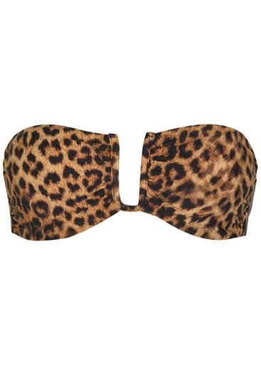 Prague leopard-print strapless bikini top by MELISSA ODABASH