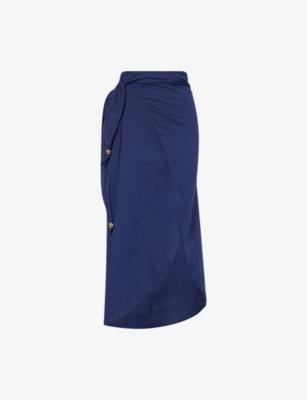 Winnie Draped Wrap-Front Cotton And Linen Skirt by MELISSA ODABASH