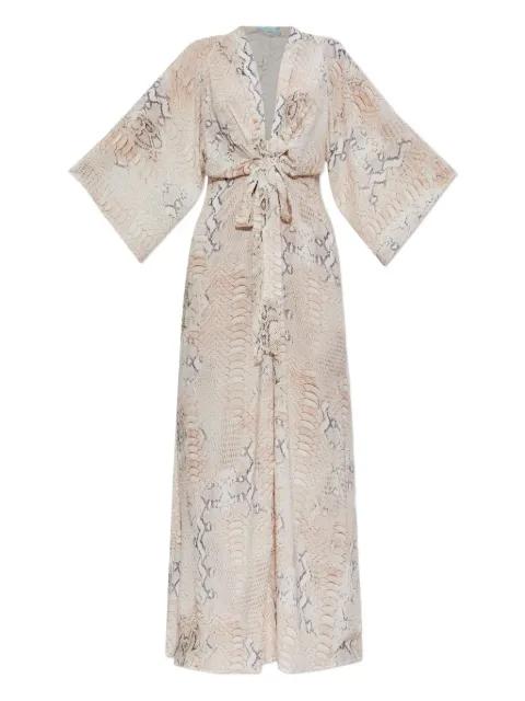 Wisdom knot animal-print maxi dress by MELISSA ODABASH