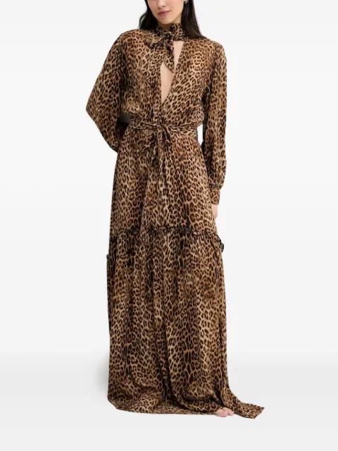 leopard-print ruffled maxi dress by MELISSA ODABASH