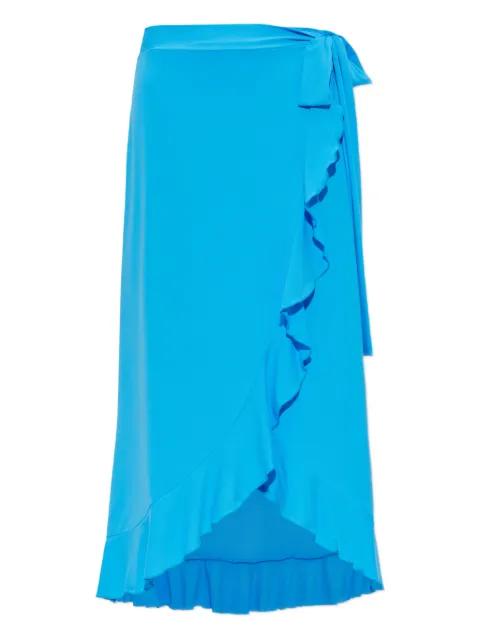 ruffled-trim tie-fastening midi skirt by MELISSA ODABASH