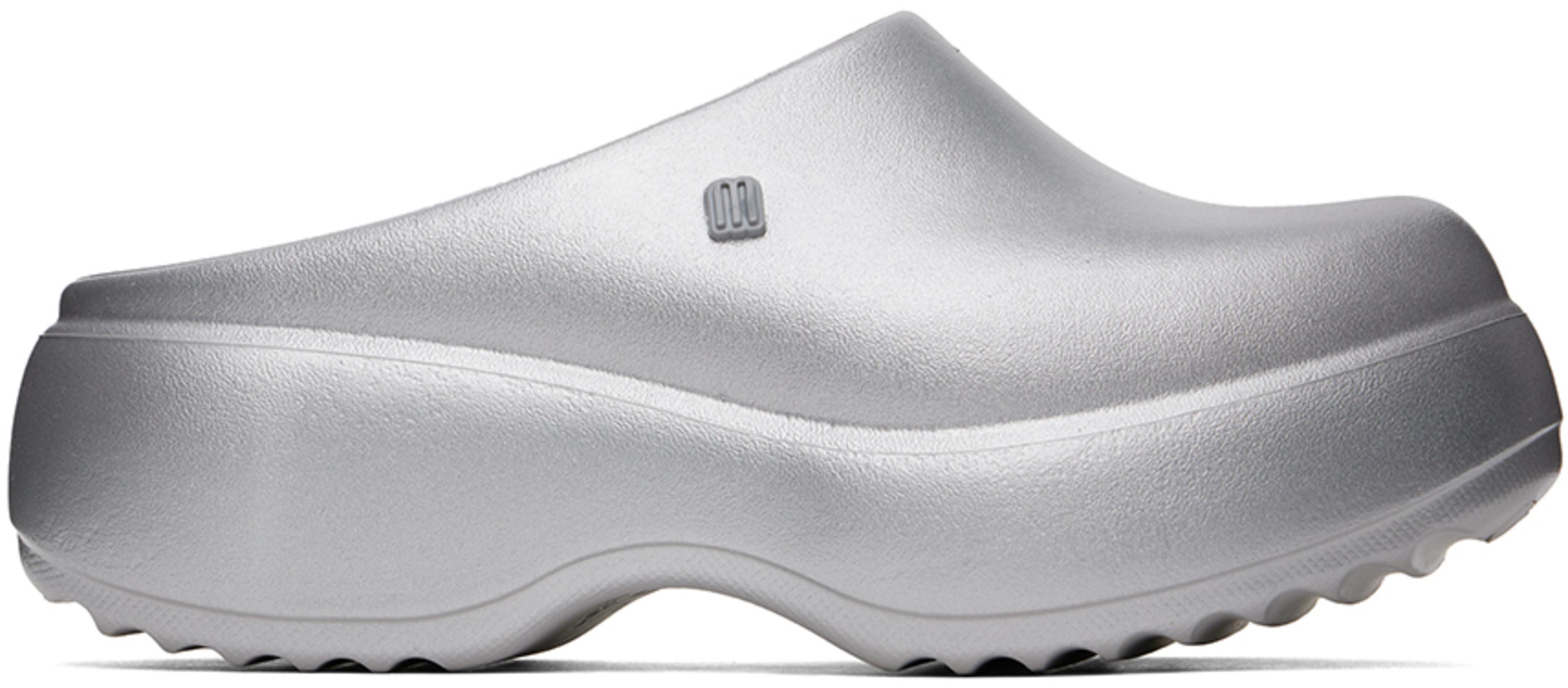Silver Free Clog Platform Loafers by MELISSA