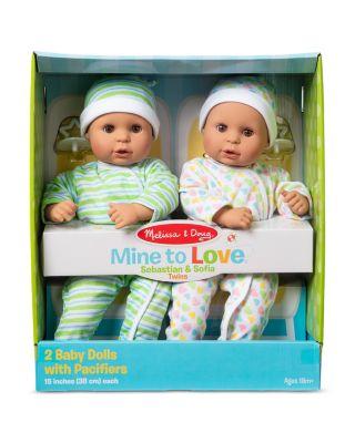 Mine to Love Sebastian & Sofia Twin Dolls by MELISSA&DOUG