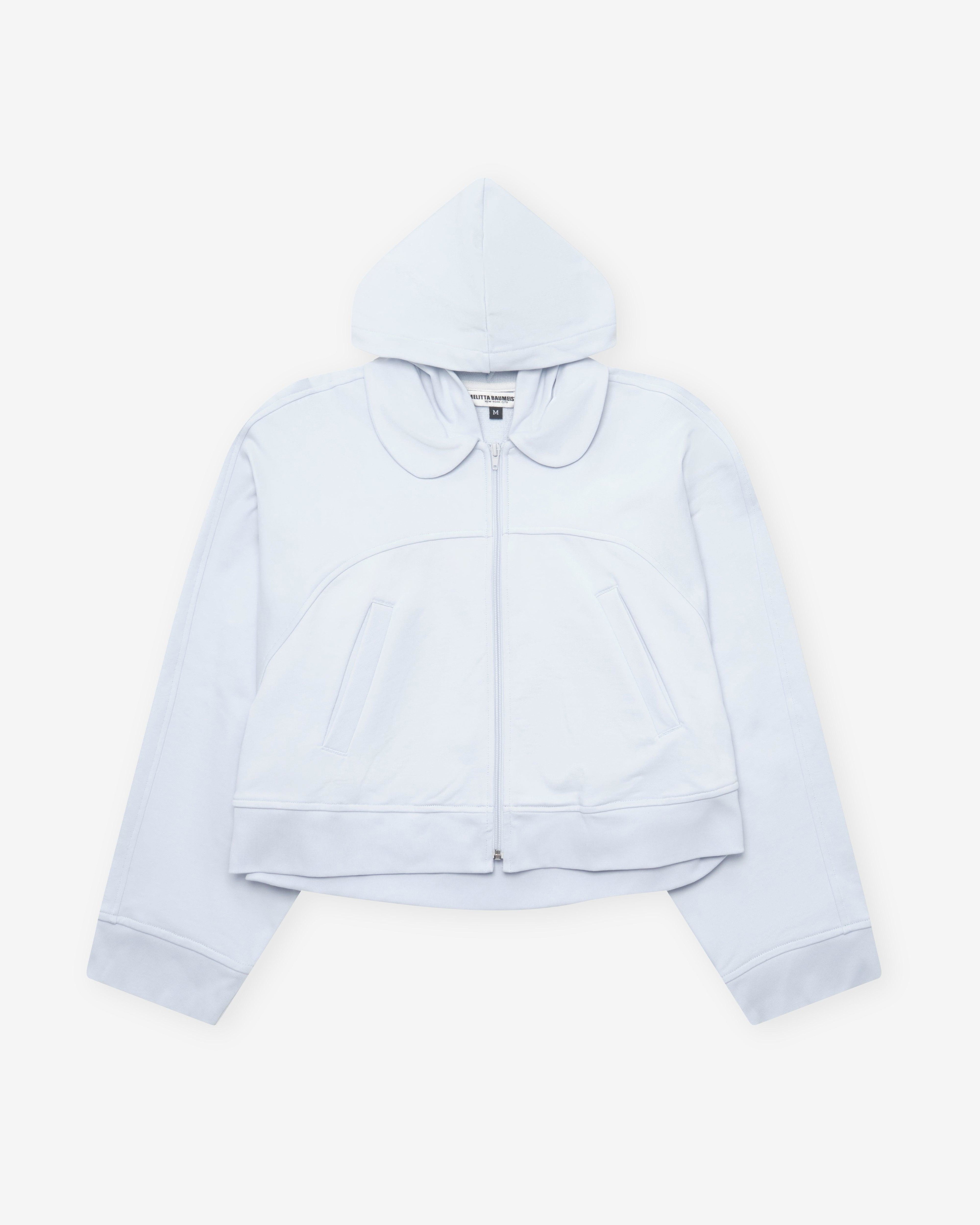 Melitta Baumeister - Women's Hooded A-Line Zip Up - (Soft Blue) by MELITTA BAUMEISTER