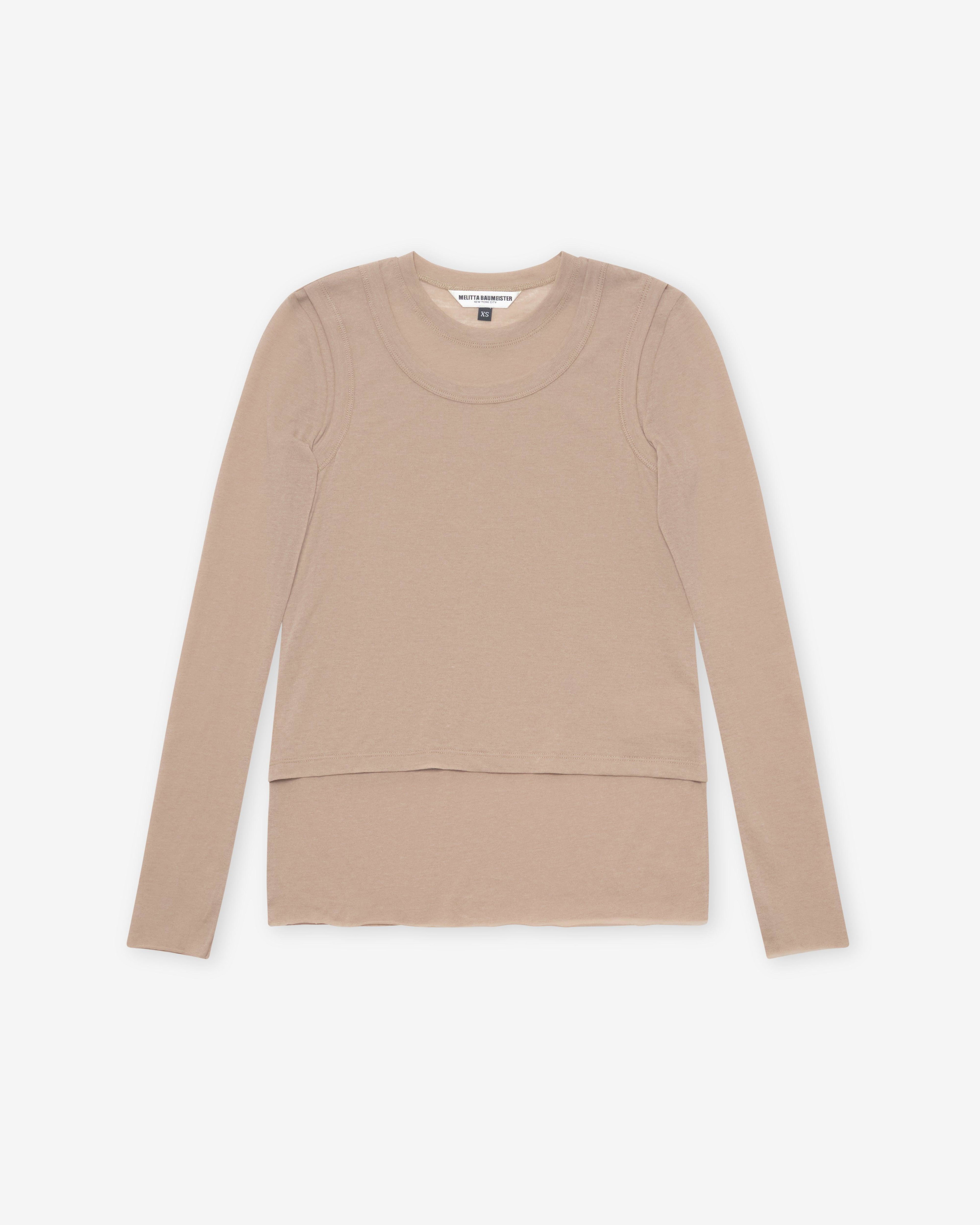 Melitta Baumeister - Women's Long Sleeve Double Top - (Beige) by MELITTA BAUMEISTER