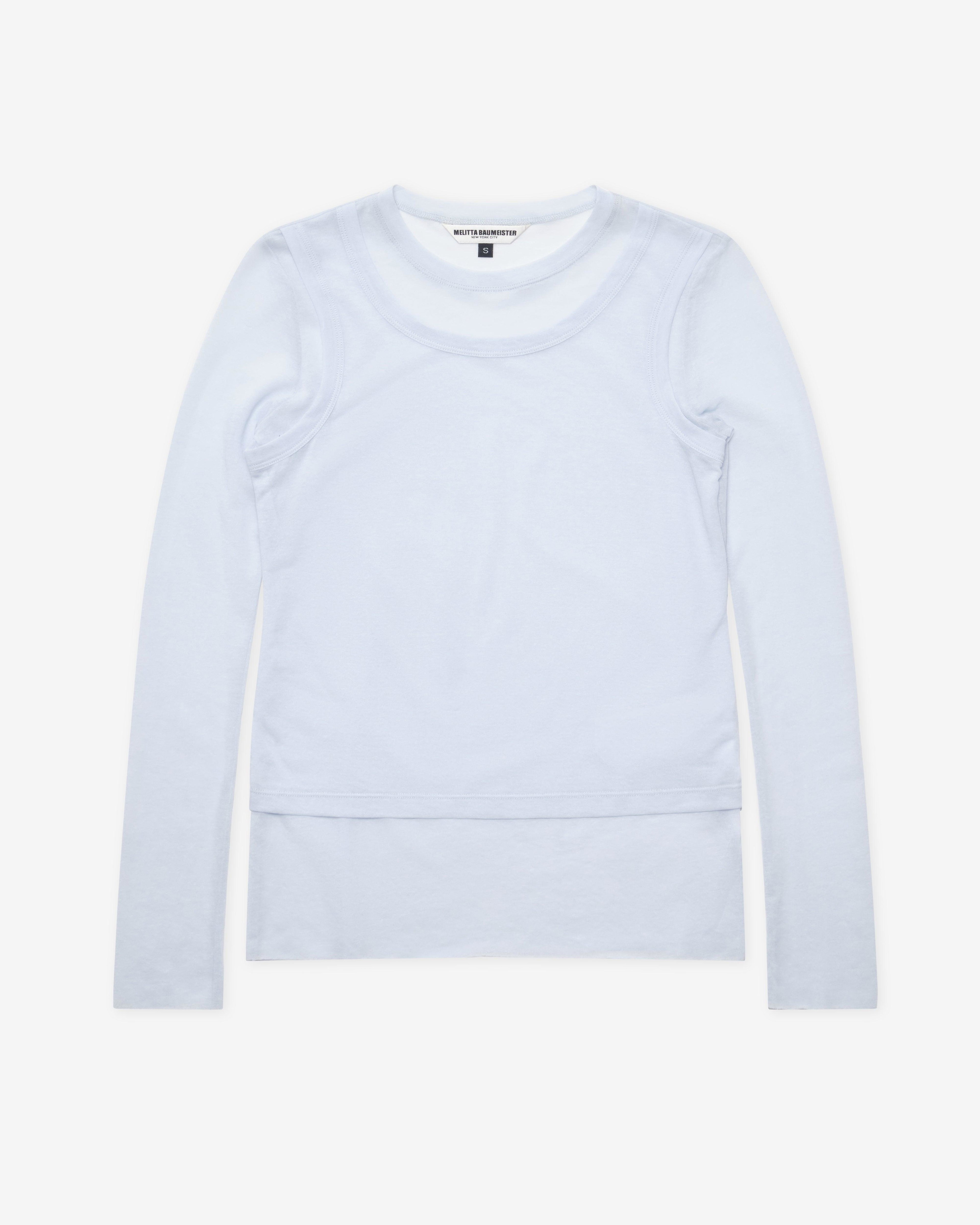 Melitta Baumeister - Women's Long Sleeve Double Top - (Soft Blue) by MELITTA BAUMEISTER