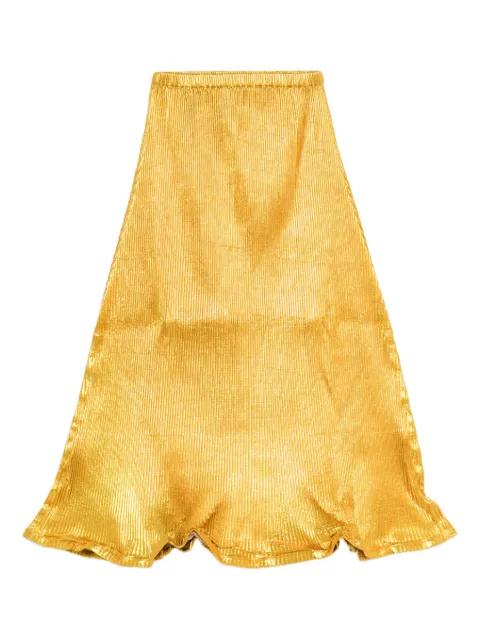 metallic pleated midi skirt by MELITTA BAUMEISTER