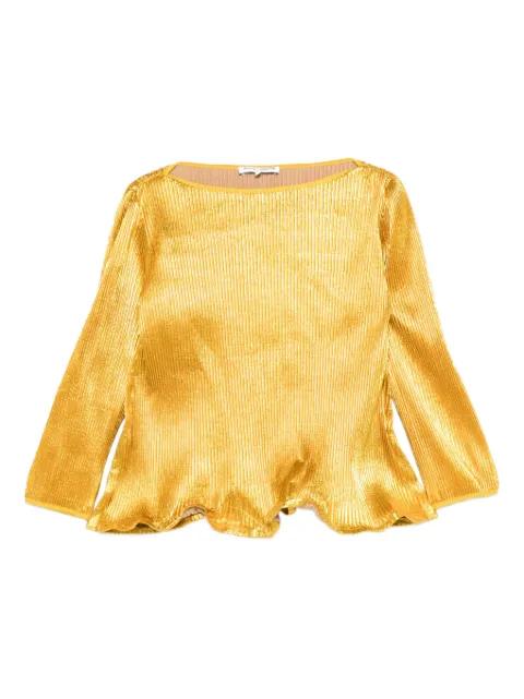 metallic plissé top by MELITTA BAUMEISTER
