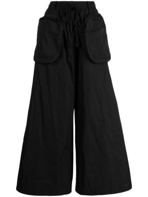 oversized-pockets wide-leg trousers by MELITTA BAUMEISTER