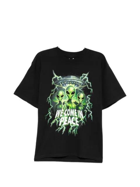 alien-print T-shirt by MELT