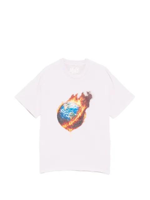 burning earth graphic T-shirt by MELT