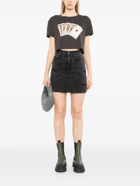 graphic-print cropped T-shirt by MELT