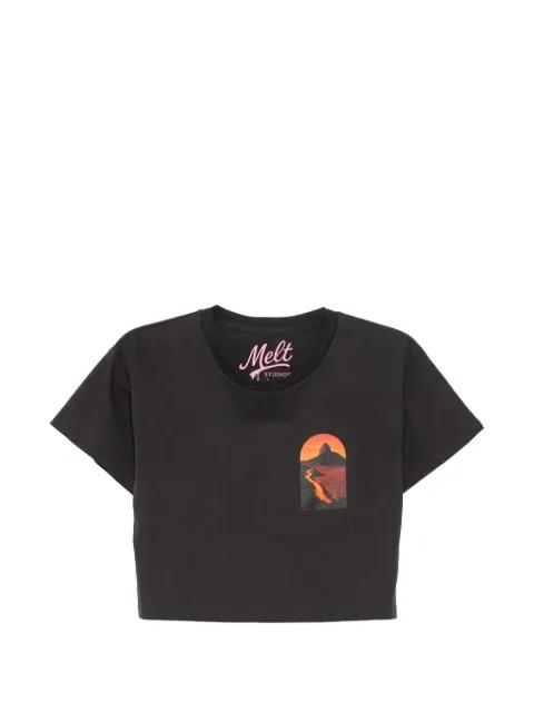 graphic-print cropped T-shirt by MELT