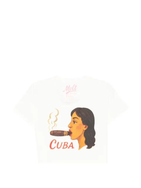 graphic-print cropped T-shirt by MELT