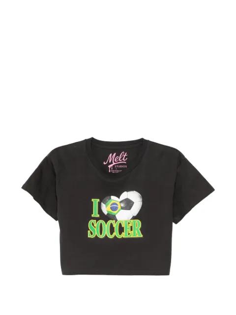 graphic-print cropped T-shirt by MELT
