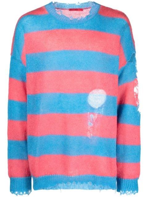 distressed striped jumper by MEMBERS OF THE RAGE