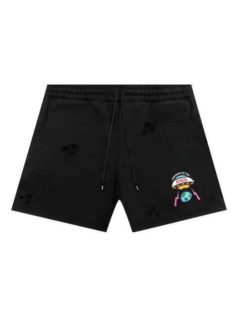 embroidered distressed shorts by MEMBERS OF THE RAGE