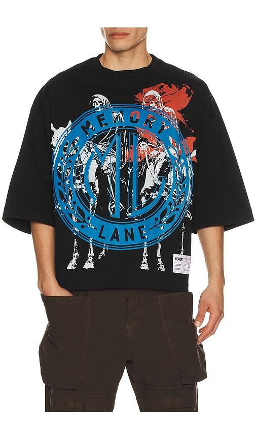 Memory Lane Layered Icons Crop Tee in Black by MEMORY LANE
