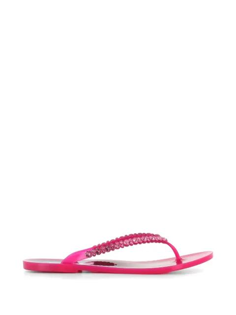 crystal-embellished flip-flops by MENGHI