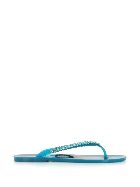 crystal-embellished flip-flops by MENGHI