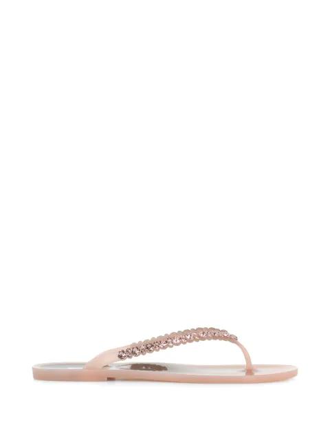 crystal-embellished flip-flops by MENGHI