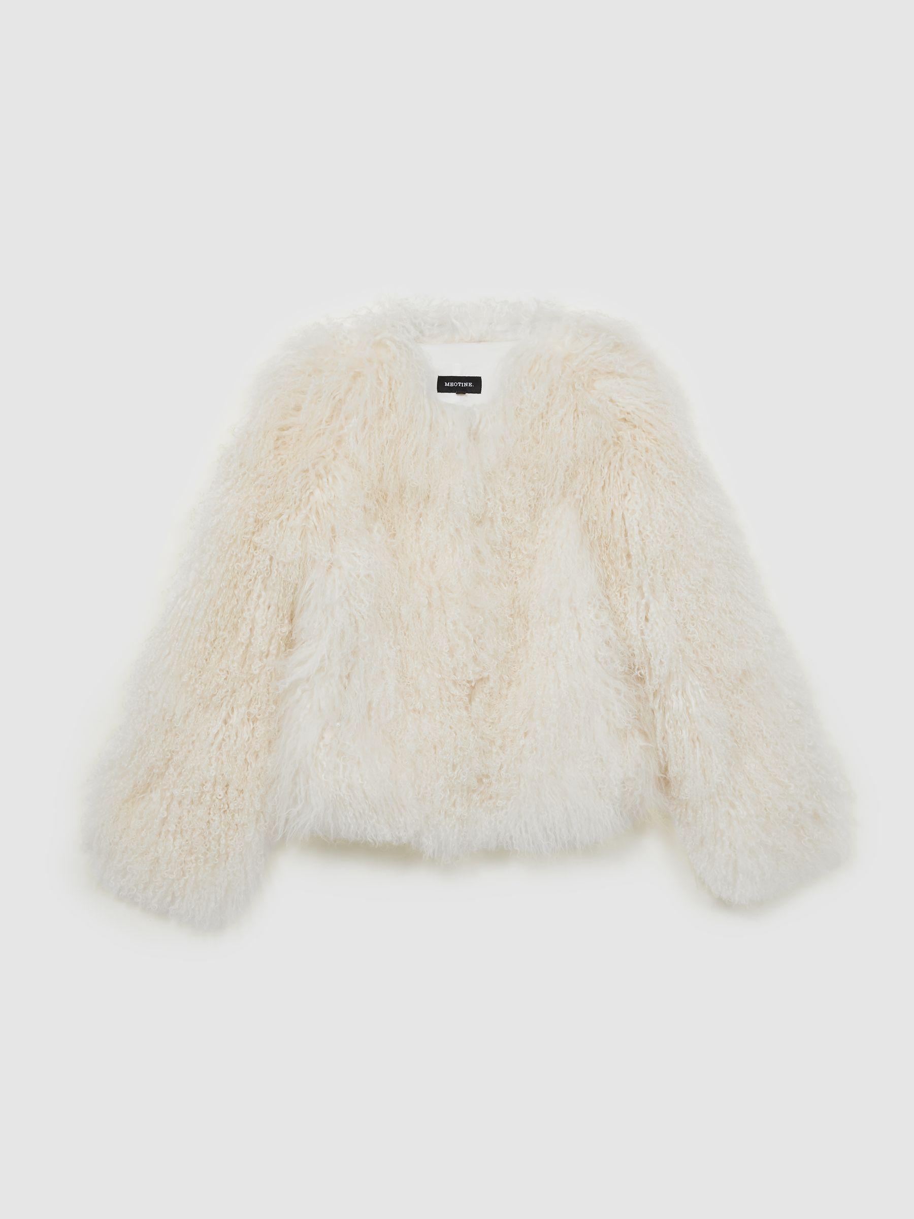 Meotine Shearling Jacket in Cream by MEOTINE