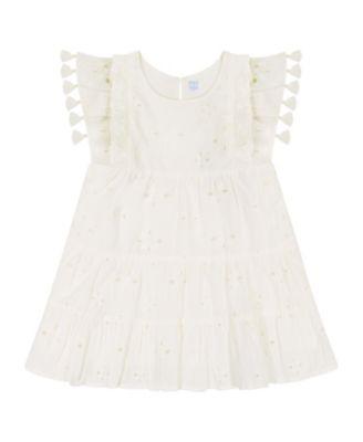 Sophie Girl's Tassel Dress White Eyelet by MER ST. BARTH
