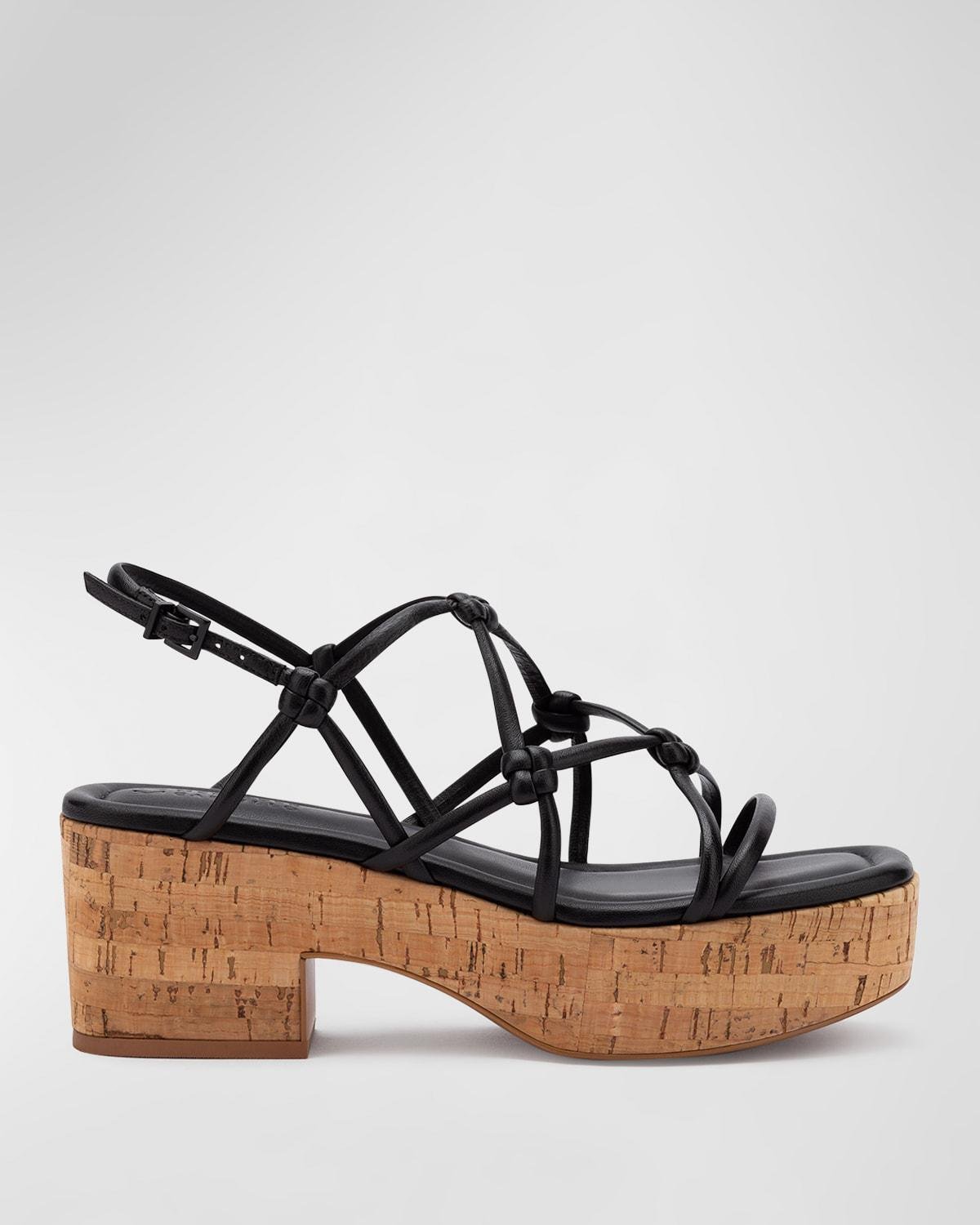 Camille Knotted Leather Platform Sandals by MERCEDES CASTILLO | jellibeans