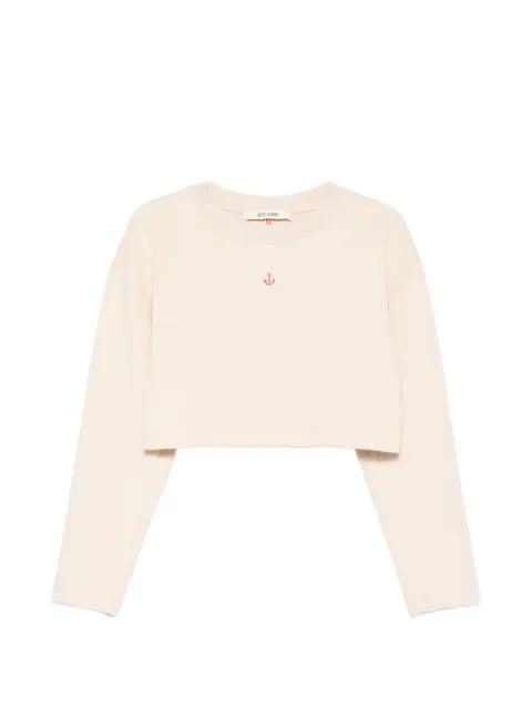anchor-print cropped sweatshirt by MERCI