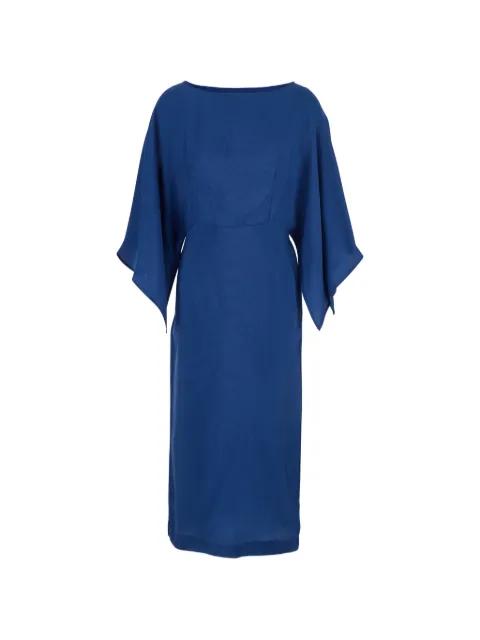 cape-sleeve boat-neck midi dress by MERCI