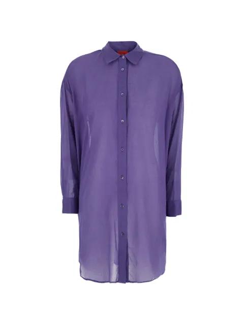 contrast-stitch curved-hem shirt by MERCI
