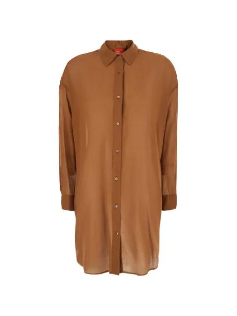 contrast-stitch curved-hem shirt by MERCI