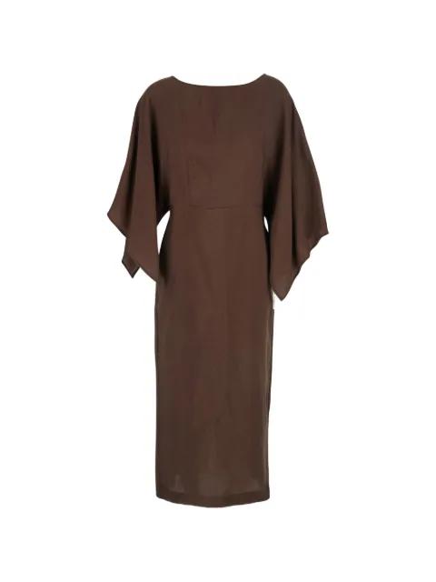 textured cape-sleeve midi dress by MERCI