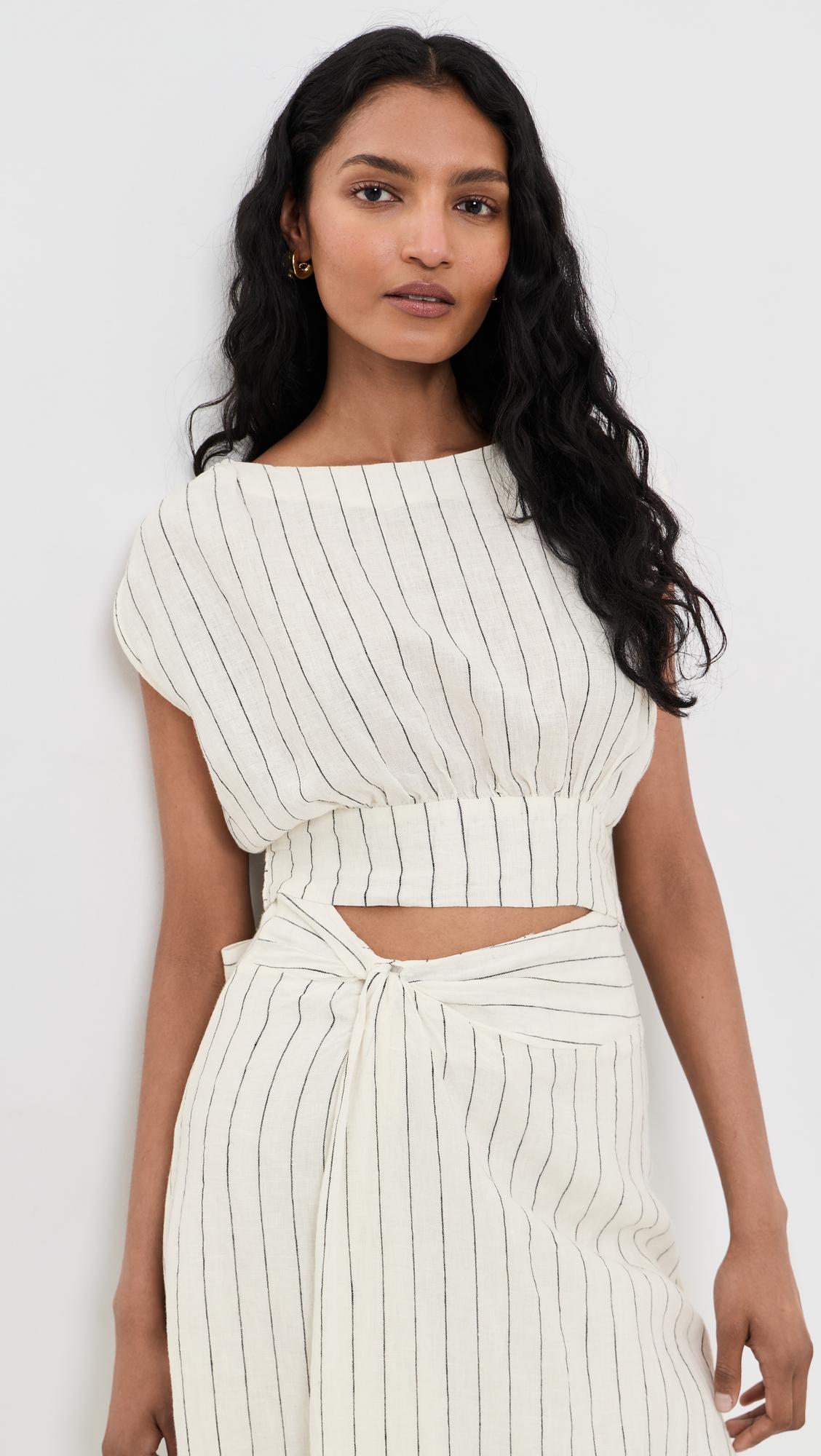 Shaan Stripe Top by MERLETTE