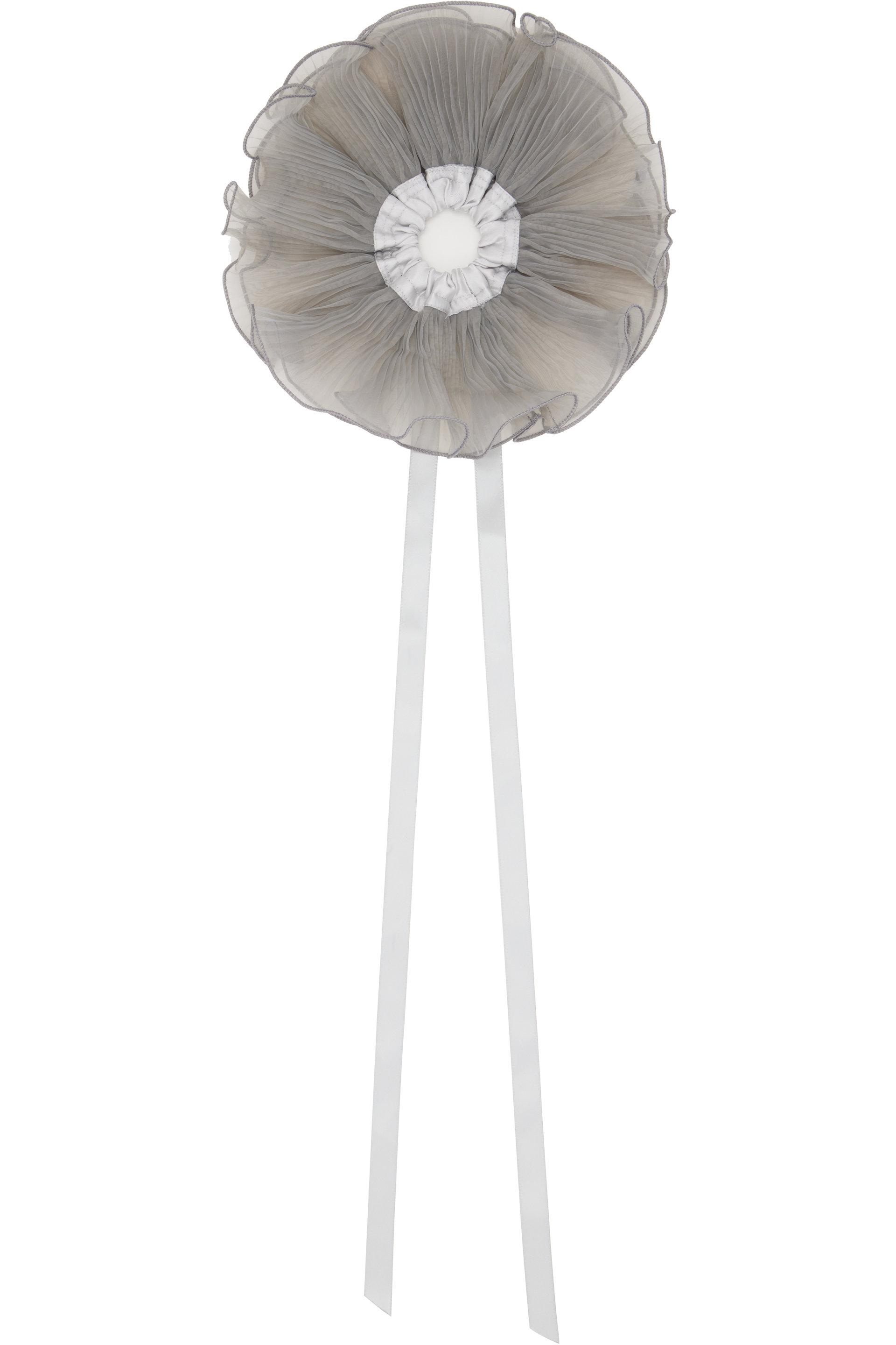 SSENSE Exclusive Gray Orchid Pleated Organza Scrunchie by MERRMA
