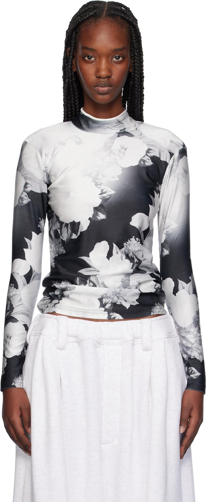 Black & White Long Sleeve Piping Turtleneck by MERYLL ROGGE