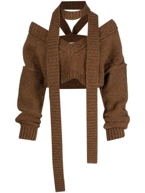 cropped V-neck halterneck jumper by MERYLL ROGGE