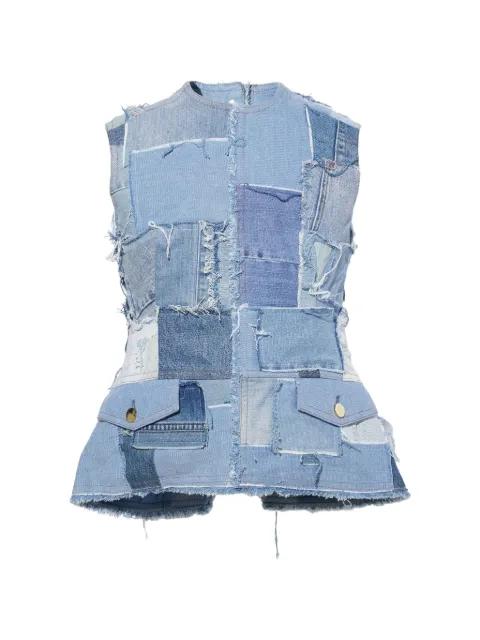 patchwork frayed-edge top by MERYLL ROGGE