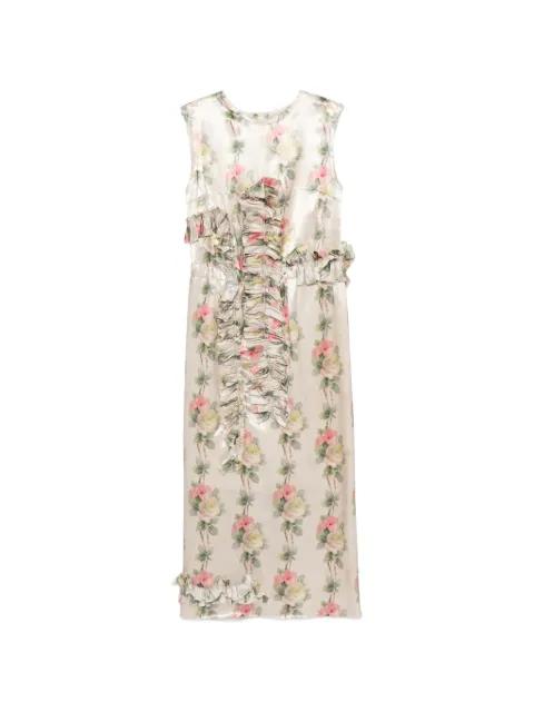 ruffled floral-print midi dress by MERYLL ROGGE